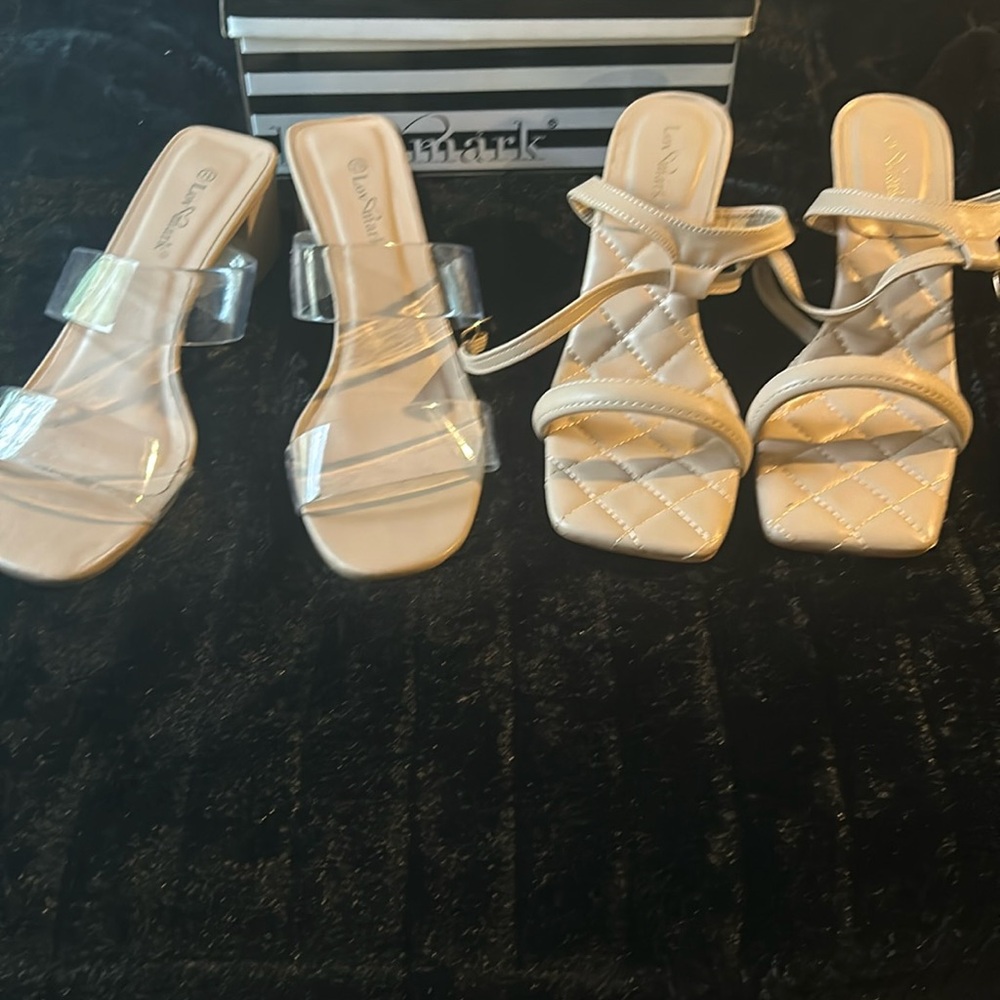 2 pair of nude heels